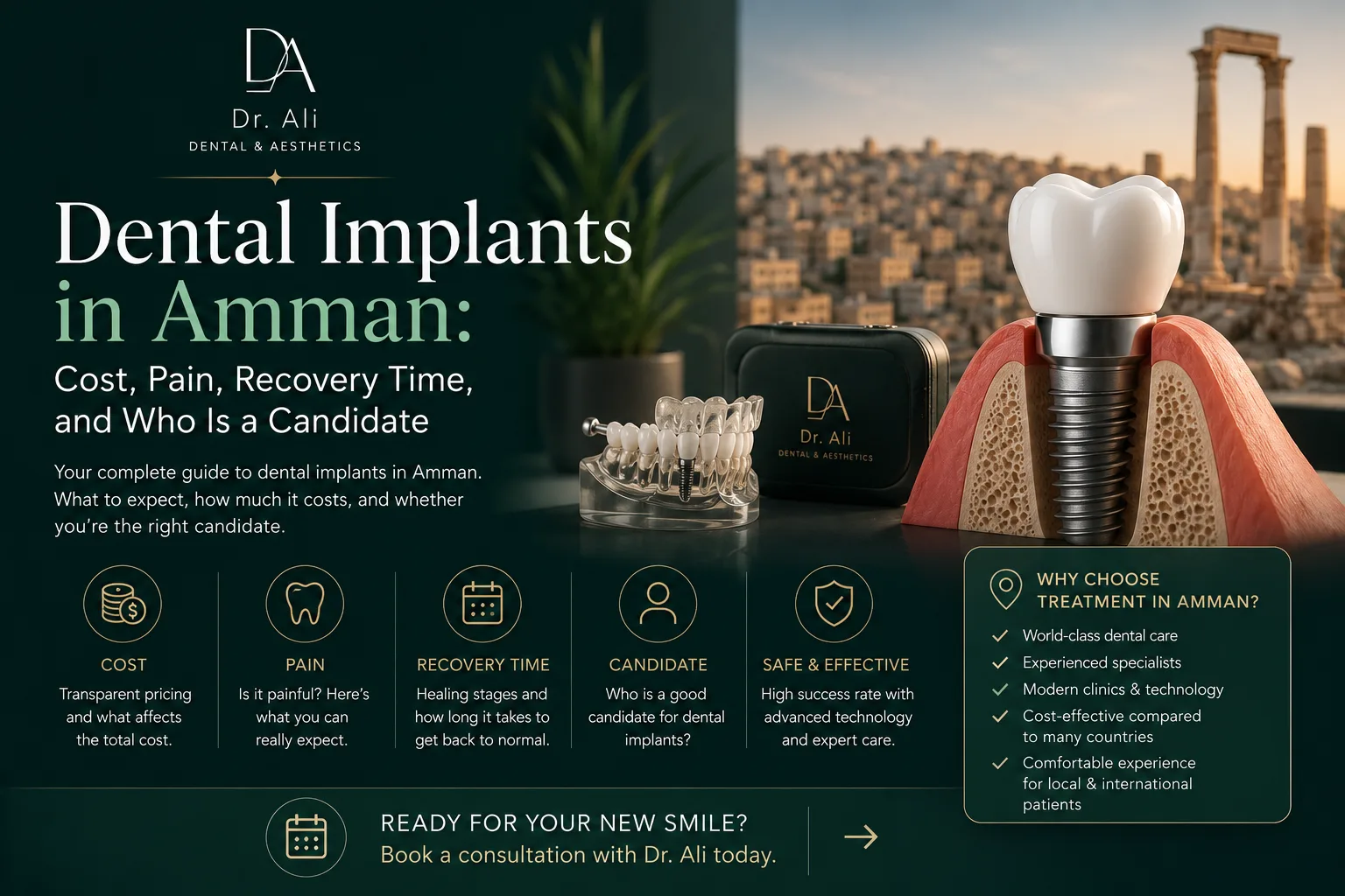 Dental implant final crown result in Amman