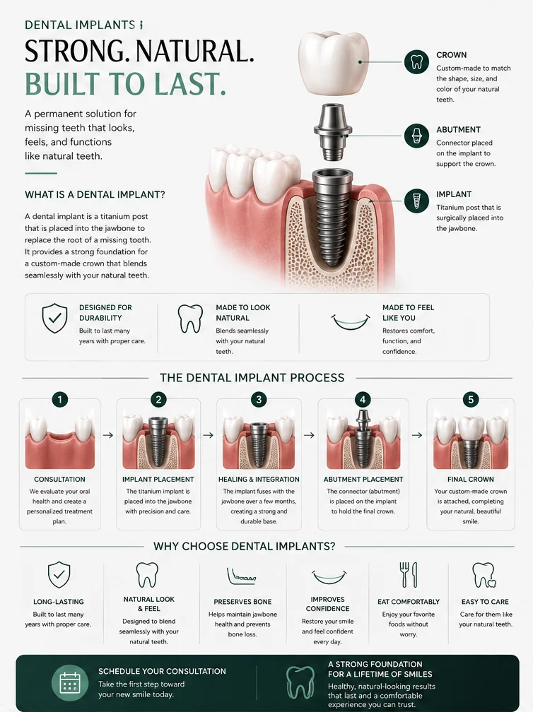 Dental implants infographic for Dr. Ali in Amman